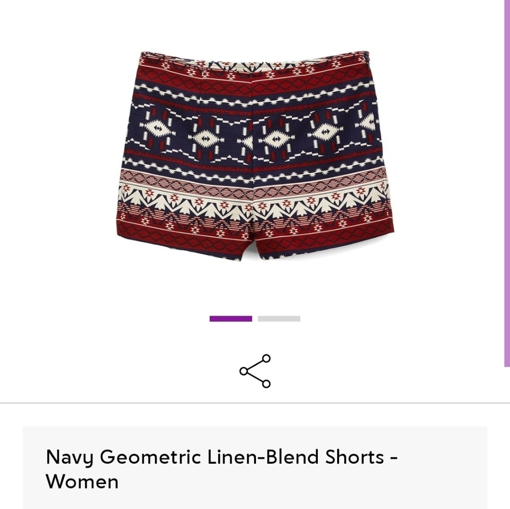 Bnwt, linen blend shorts, size S